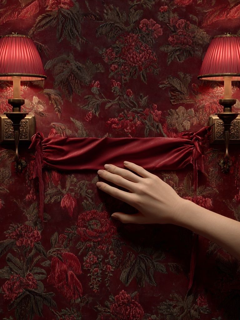 Elegant Hand on Floral Wallpaper Poster. poster — fine-art art