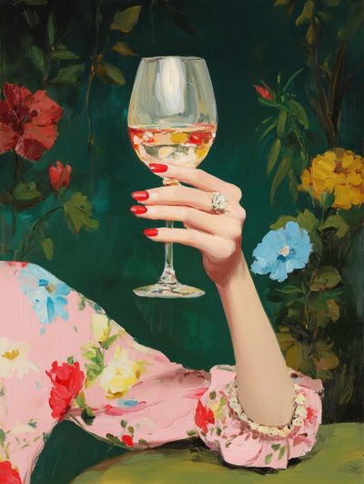 Elegant Hand with Wine Glass — Fine Art Print. poster print