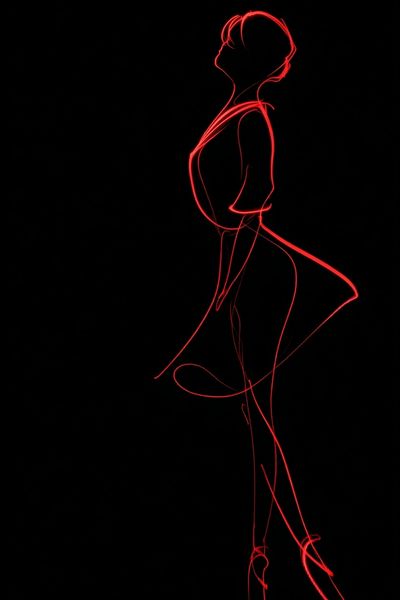 Elegant Red Line Art Poster. poster print