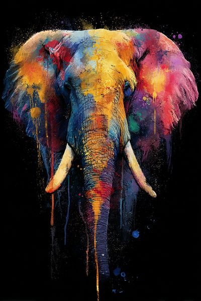 Colorful Elephant Art Print. poster print