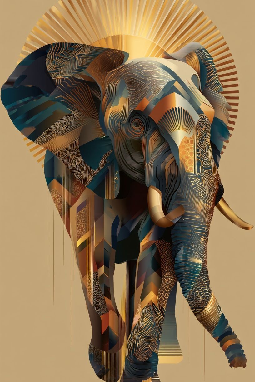 Majestic Elephant — Digital Art Print. poster detail