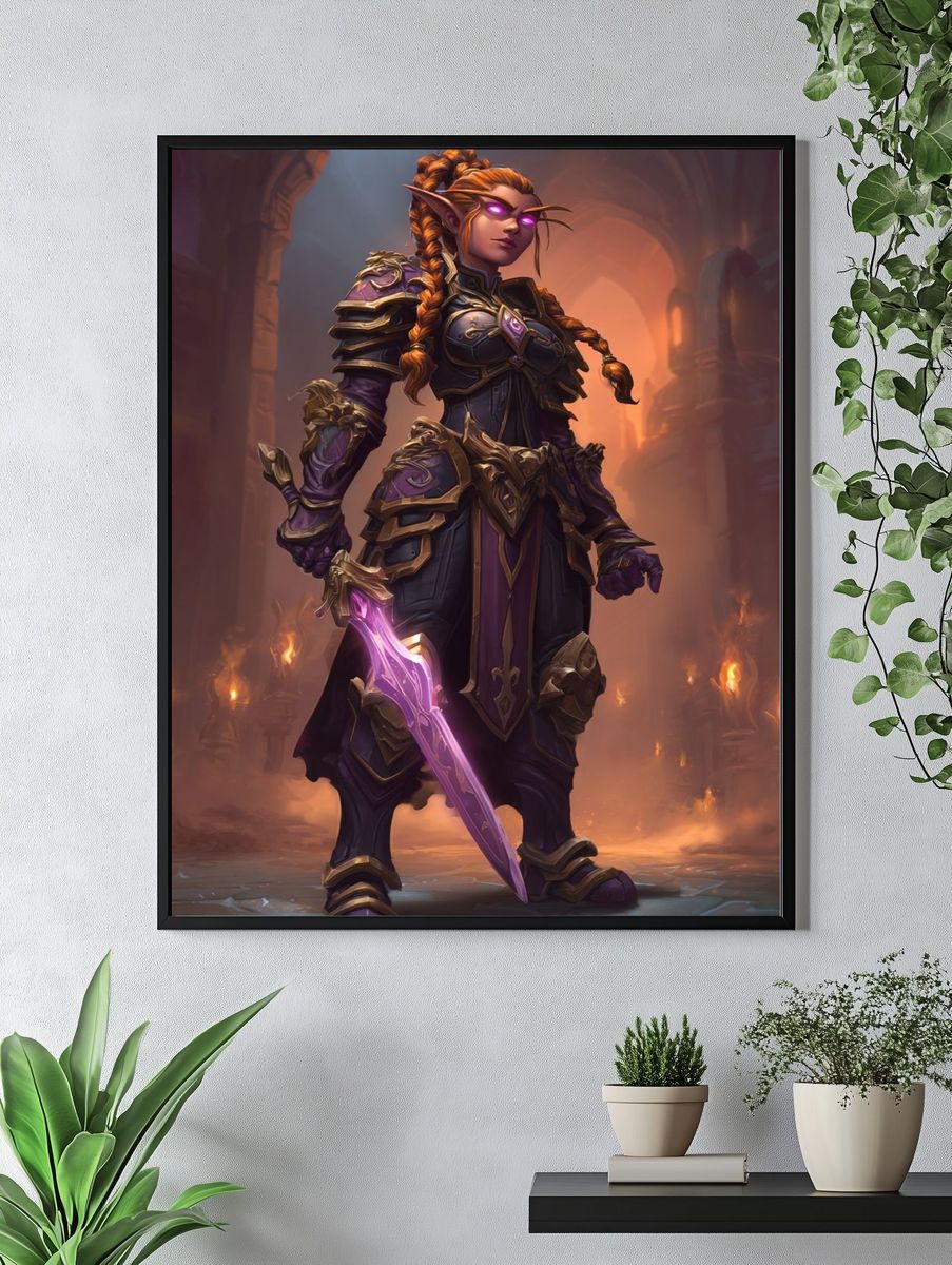 Elf Warrior Fantasy Art Print. — room view 4