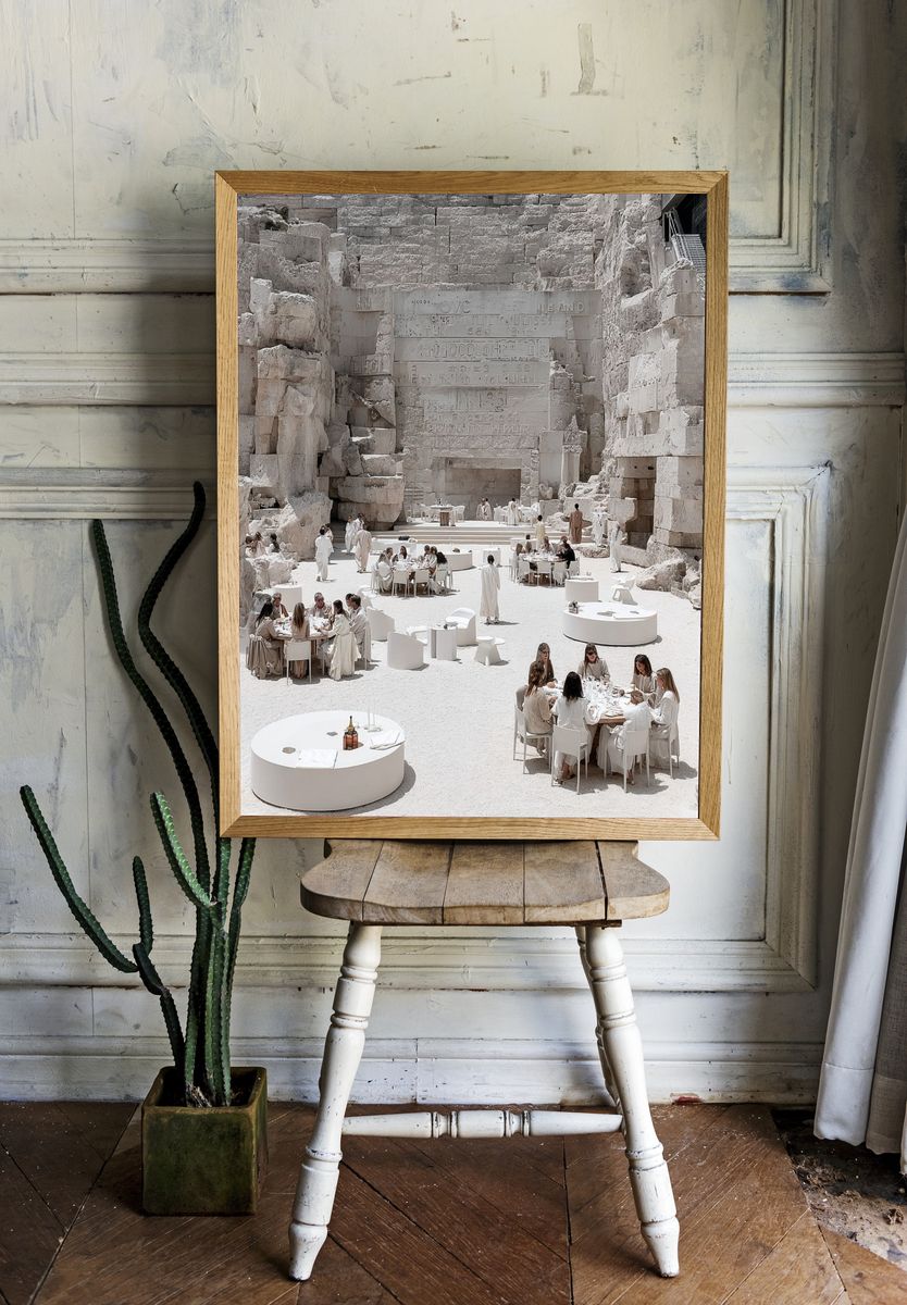 Elegant Outdoor Dining — Fine Art Print. — room view 1