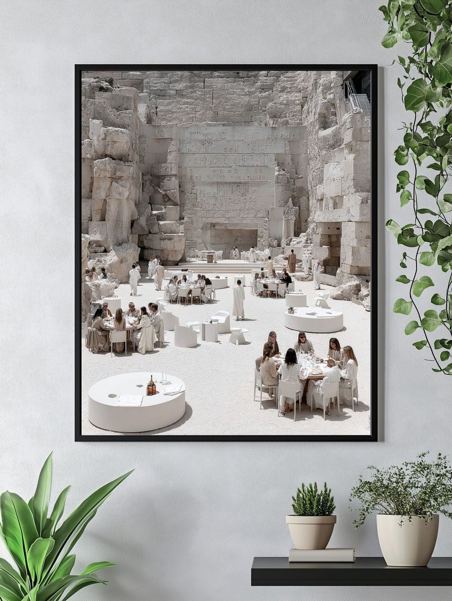 Elegant Outdoor Dining — Fine Art Print. — room view 4