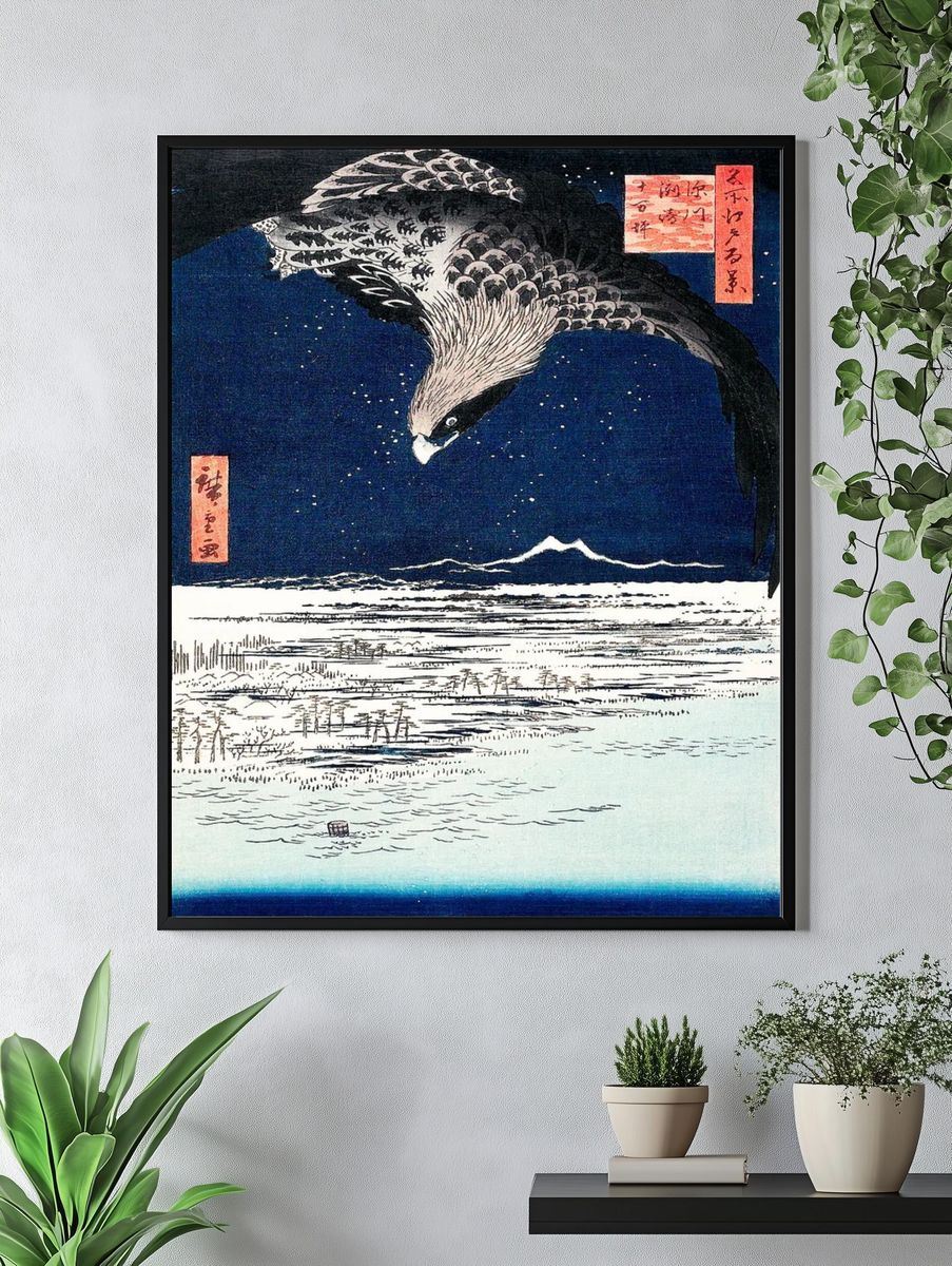 Eagle Over Snowy Landscape — Fine Art Print. — room view 4