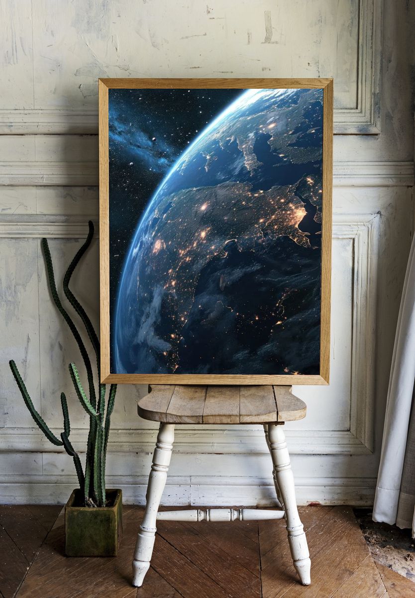 Earth from Space — Space Print room preview