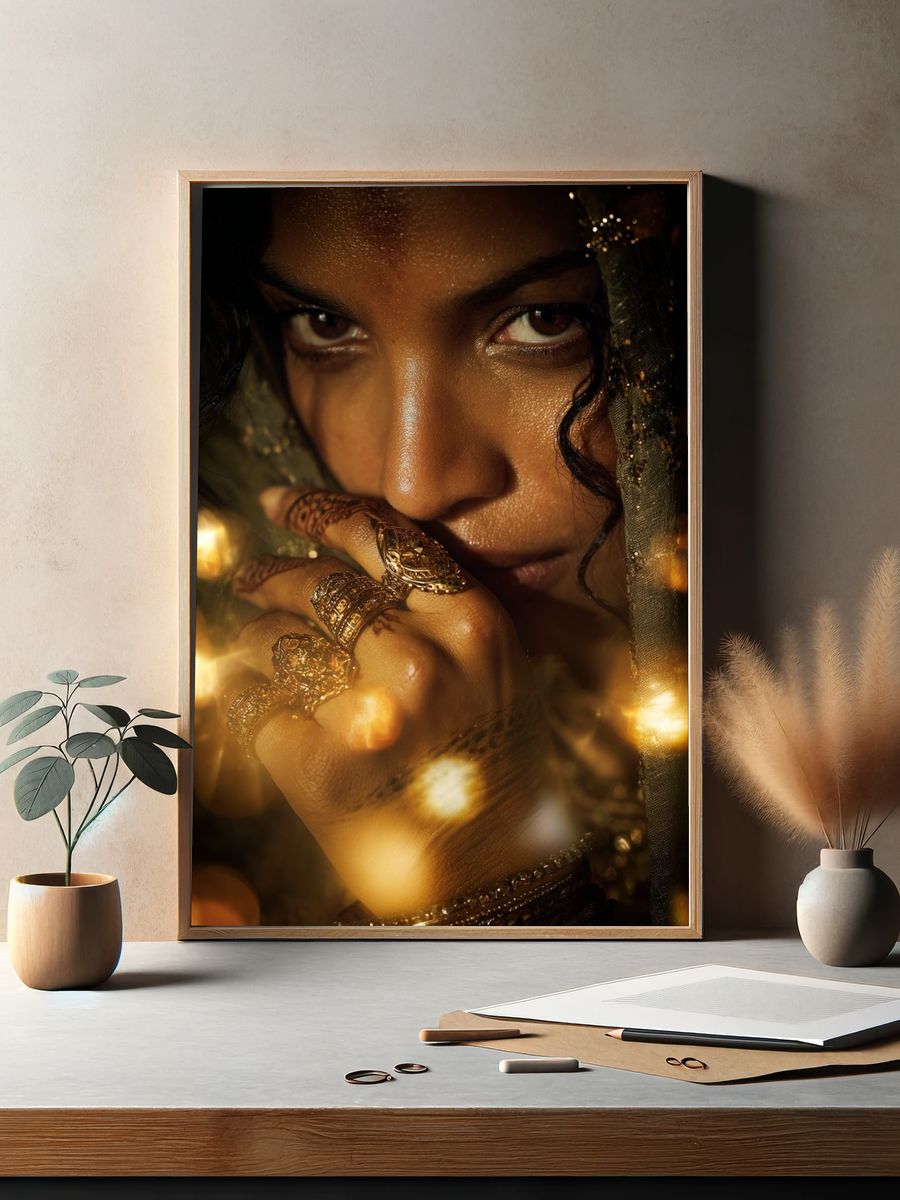 Elegant Woman with Jewelry — Fine Art Print. — room view 2