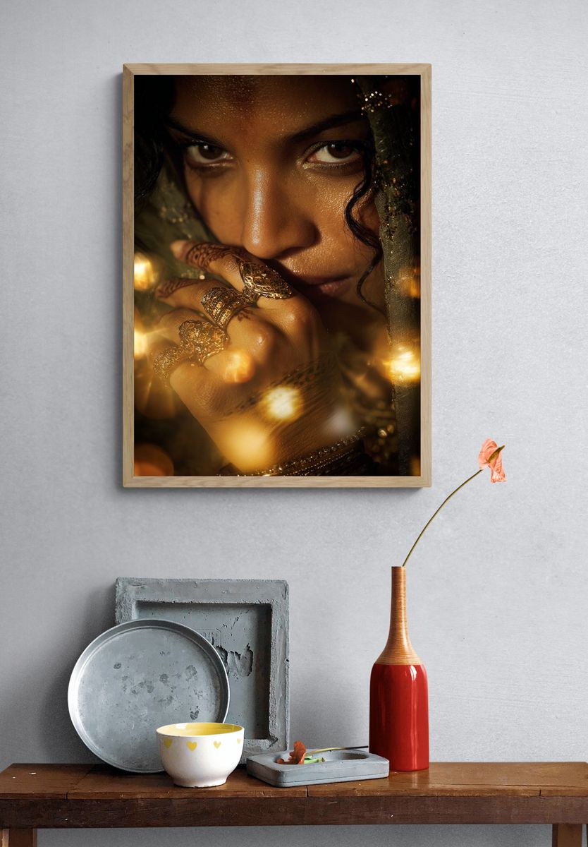 Elegant Woman with Jewelry — Fine Art Print. — room view 3