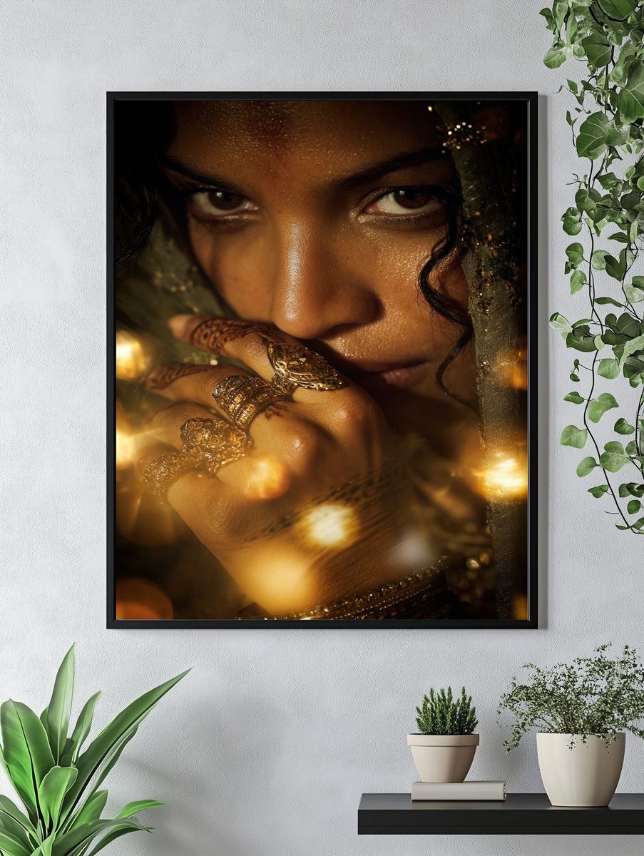 Elegant Woman with Jewelry — Fine Art Print. — room view 4