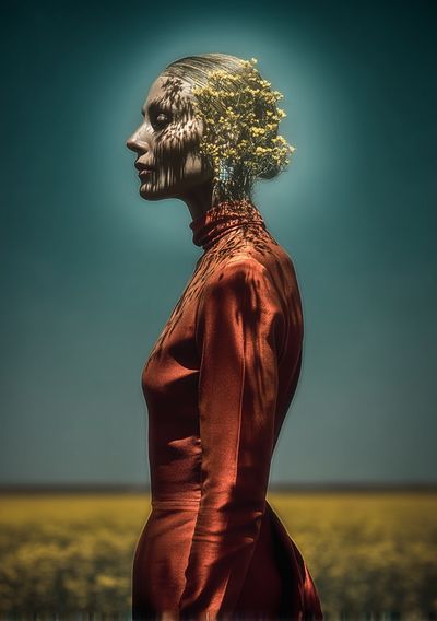 Elegant Woman in Red — Fine Art Print. poster print