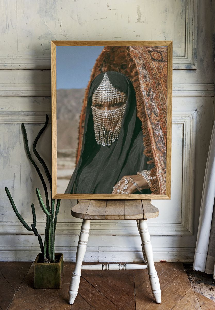 Elegant Woman in Traditional Attire — Photography Print. — room view 1