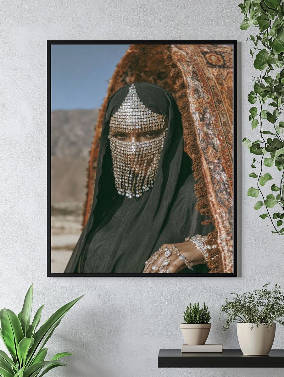 Elegant Woman in Traditional Attire — Photography Print. — room view 4