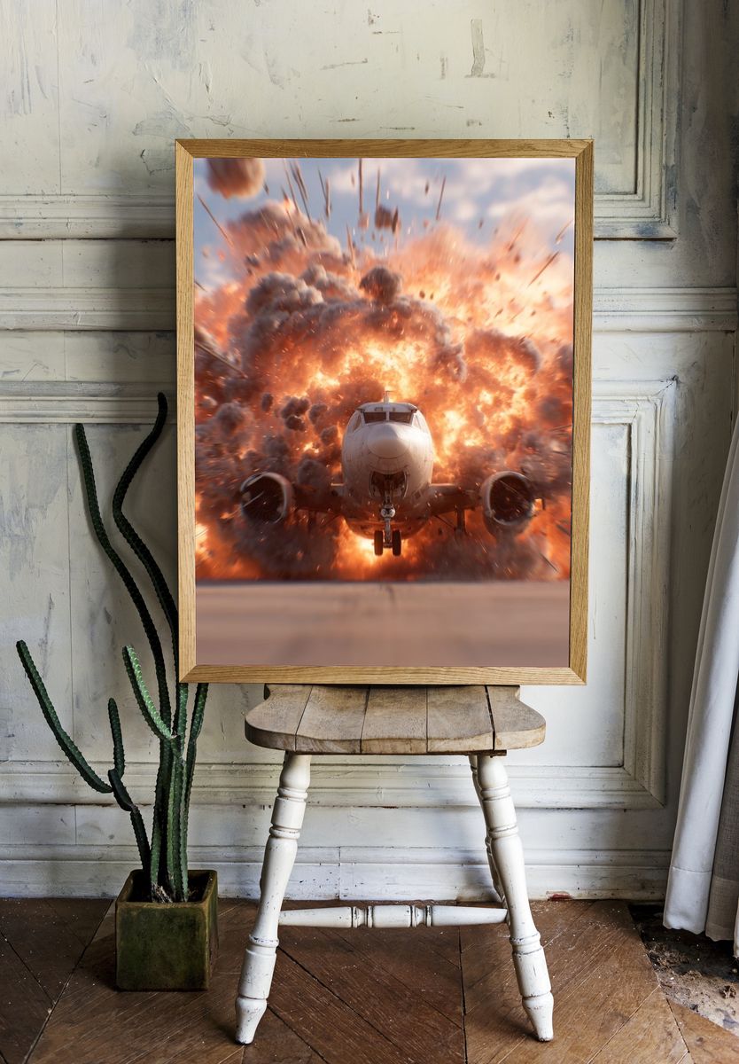 Exploding Airplane Action Poster room preview