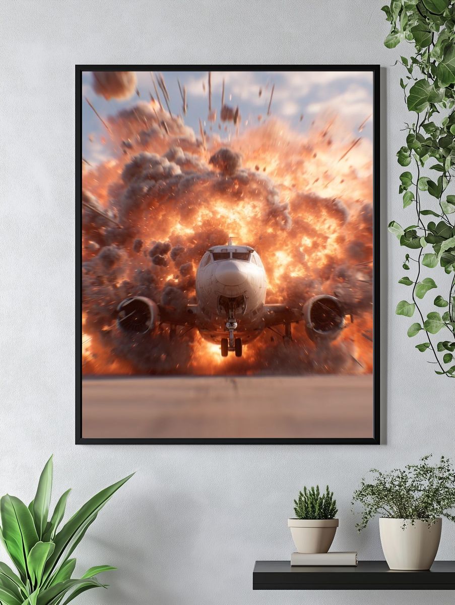 Exploding Airplane Action Poster. — room view 4