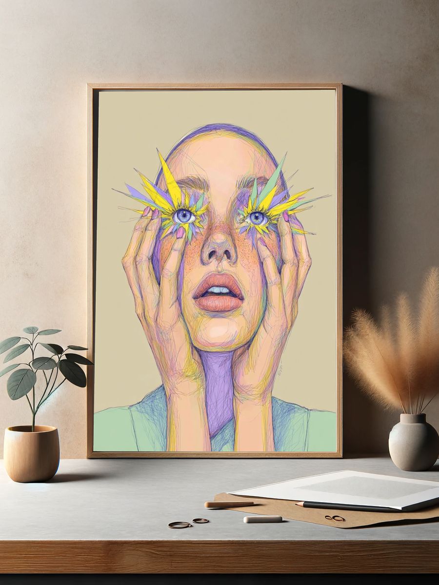 Colorful Eye Art — Illustration Print. — room view 2