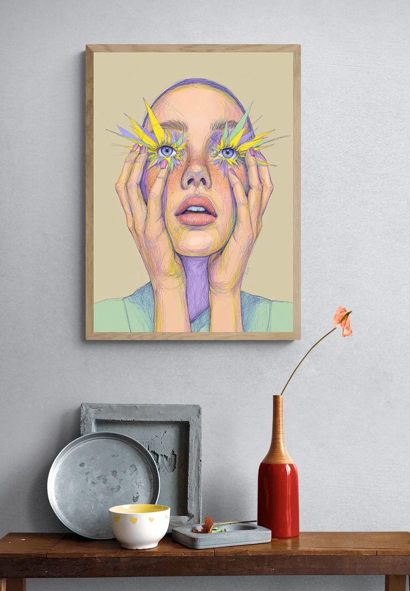 Colorful Eye Art — Illustration Print. — room view 3