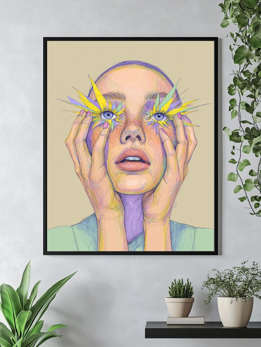 Colorful Eye Art — Illustration Print. — room view 4