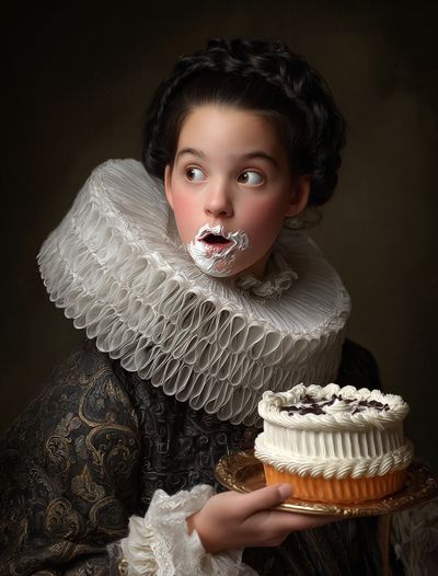 Girl with Cake — Fine Art Print. poster print
