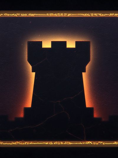 Glowing Castle Silhouette Fantasy Print. poster print