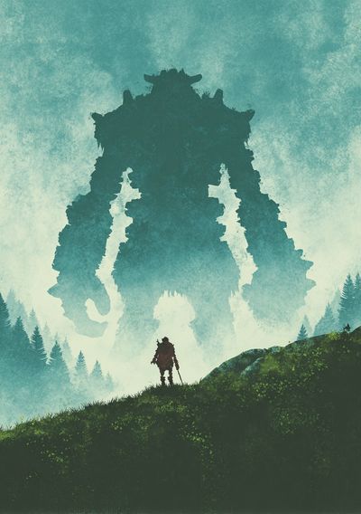 Giant Guardian — Fantasy Illustration Print. poster