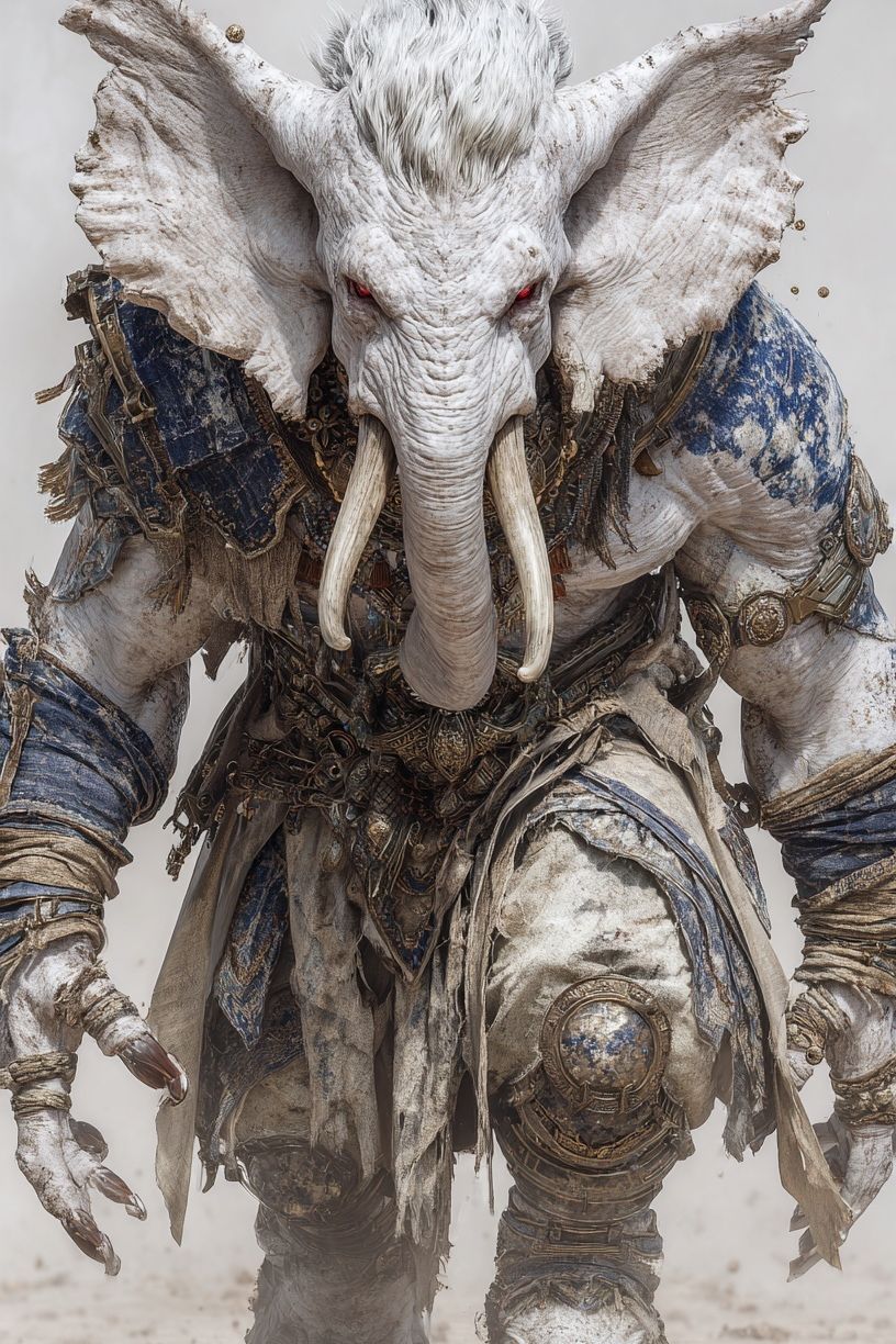 Mythical Elephant Warrior — Fantasy Print. poster detail