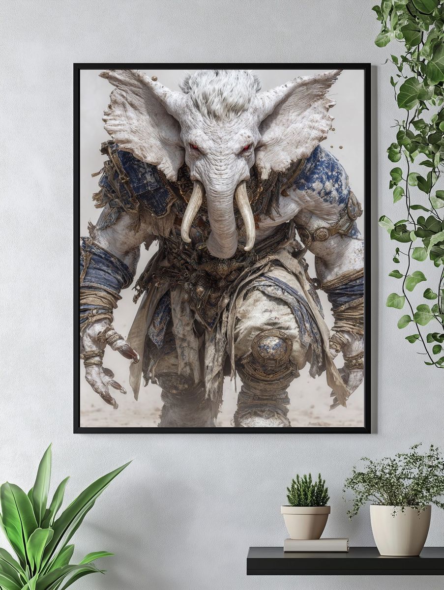 Mythical Elephant Warrior — Fantasy Print. — room view 4