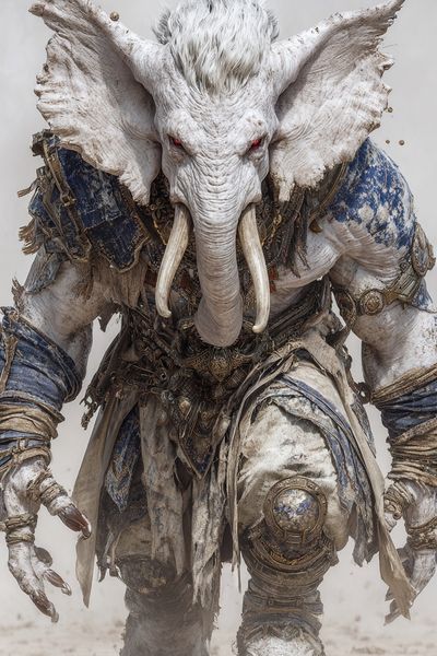 Mythical Elephant Warrior — Fantasy Print. poster print
