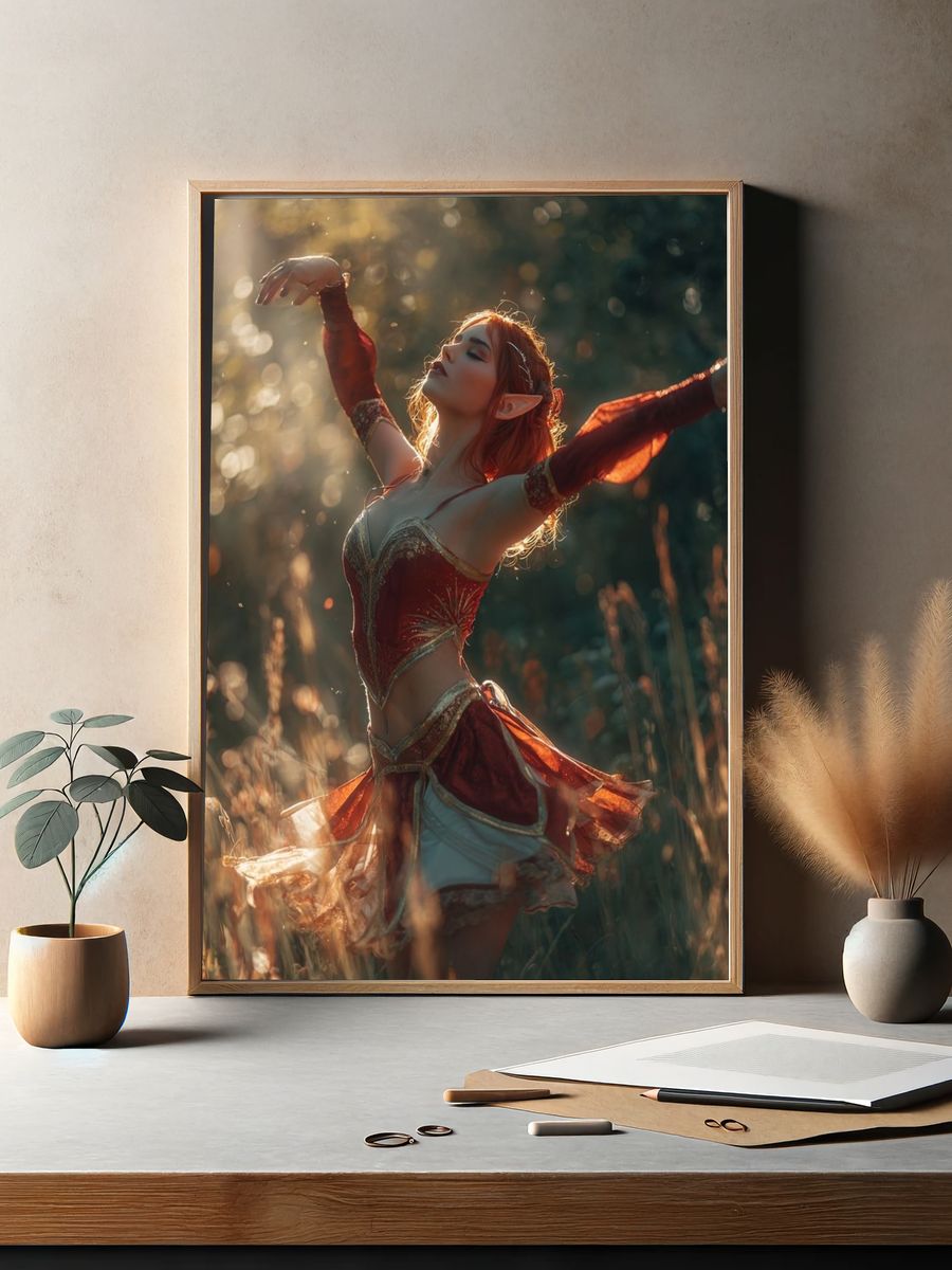 Elf Dancer Fantasy Photography Poster. — room view 2