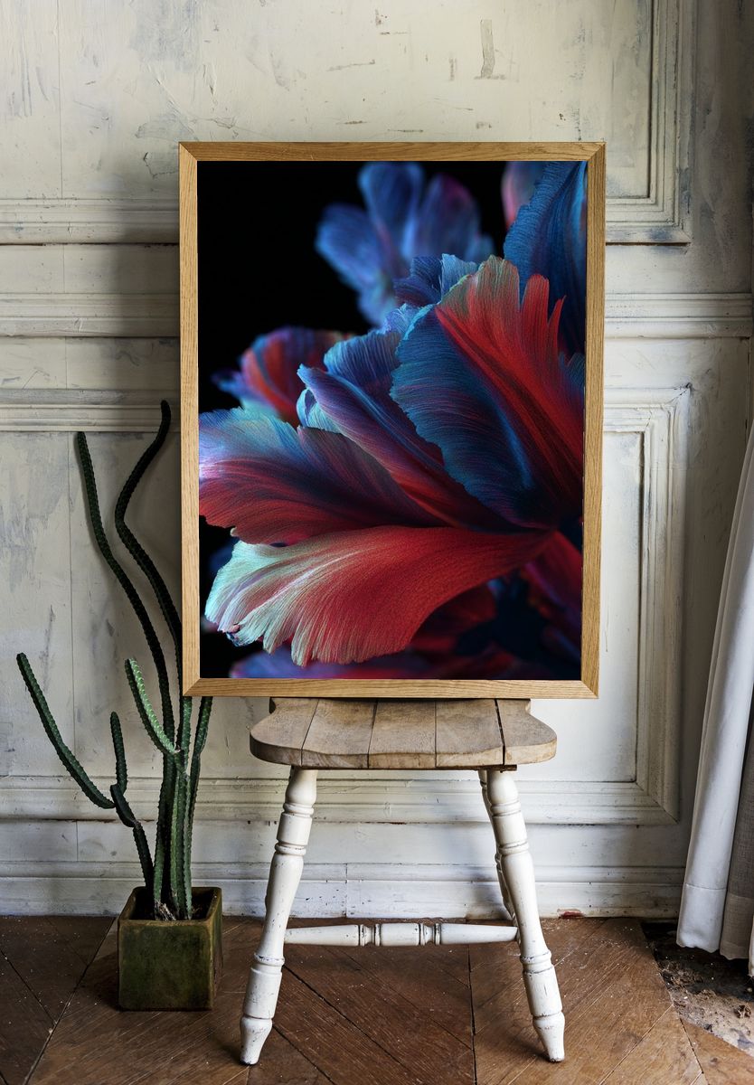 Vibrant Floral Abstract Poster. — room view 1