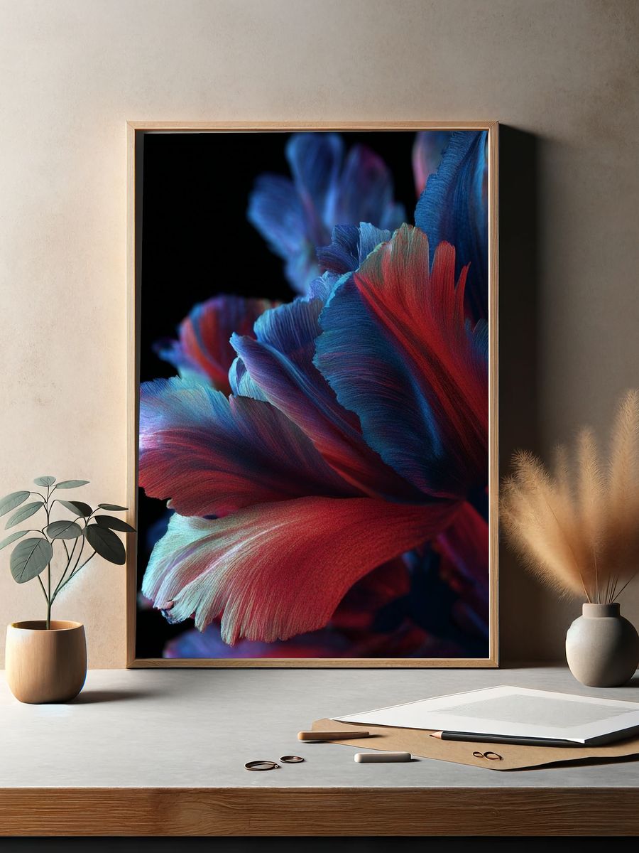 Vibrant Floral Abstract Poster. — room view 2