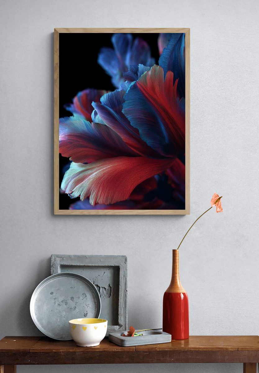 Vibrant Floral Abstract Poster. — room view 3