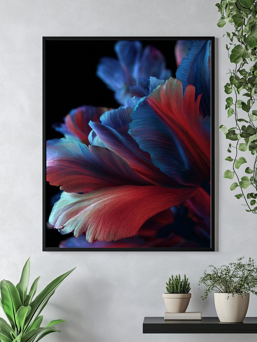 Vibrant Floral Abstract Poster. — room view 4