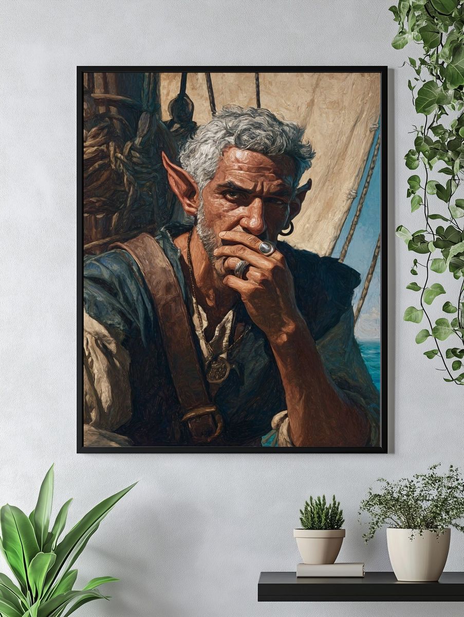 Pensive Sailor — Fine Art Print. — room view 4