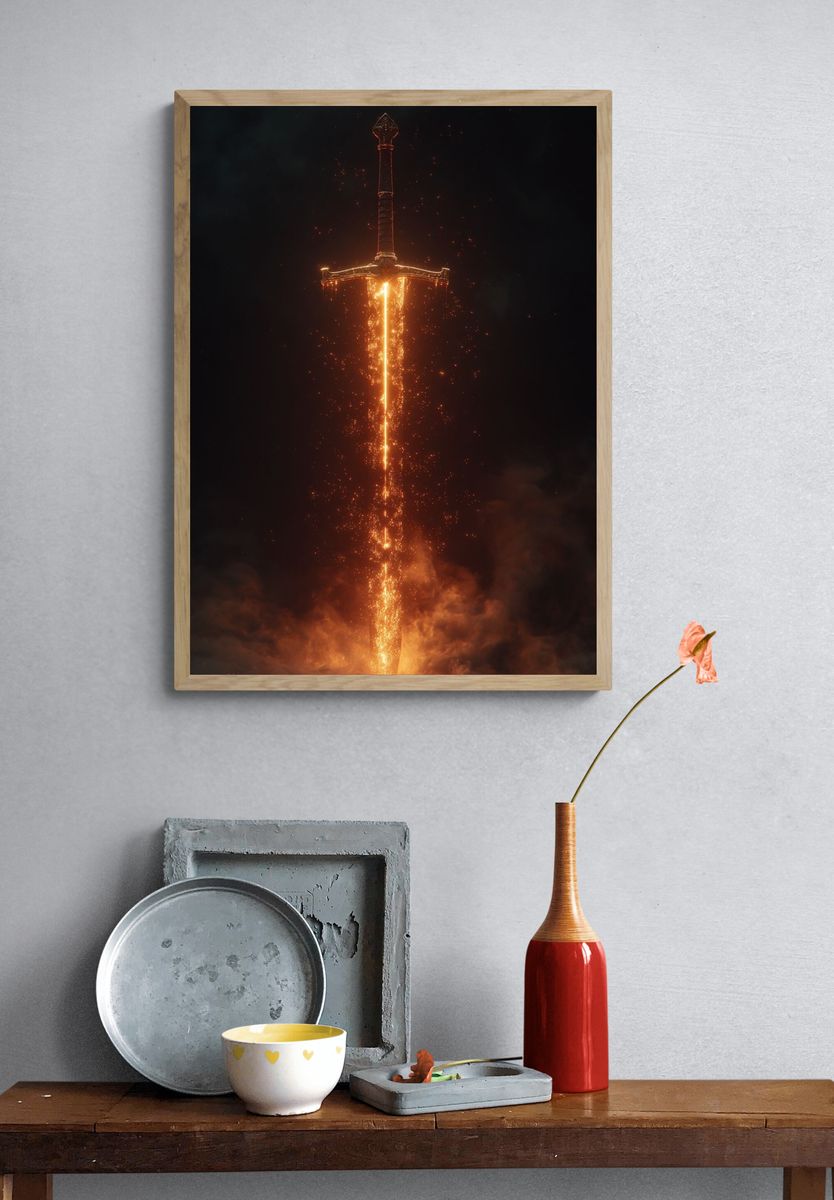 Legendary Sword — Fantasy Art Print. — room view 3