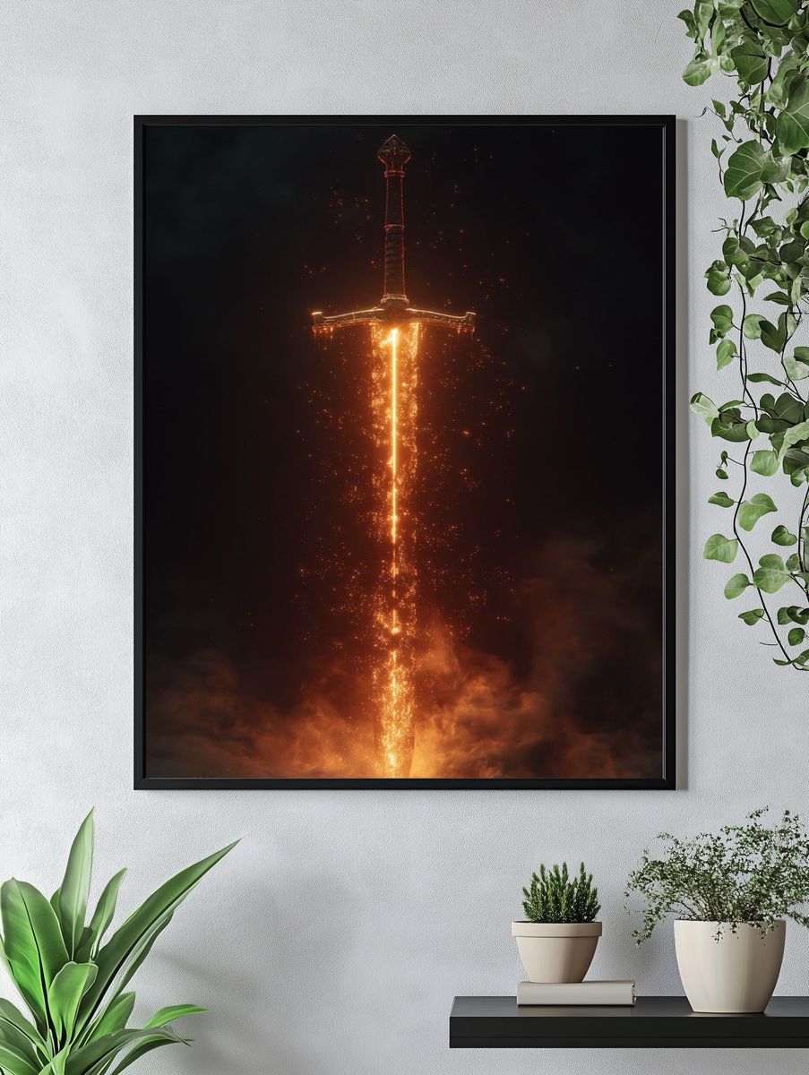 Legendary Sword — Fantasy Art Print. — room view 4