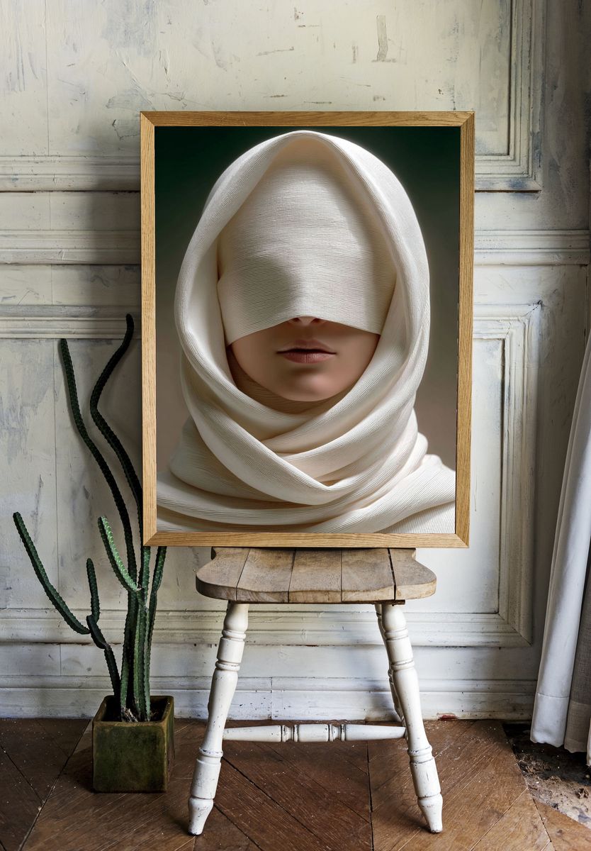 Veiled Woman — Fine Art Print. — room view 1