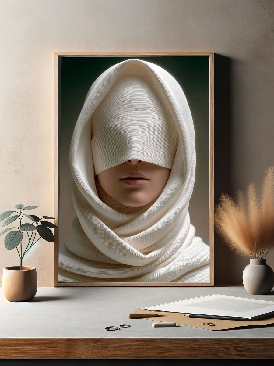 Veiled Woman — Fine Art Print. — room view 2