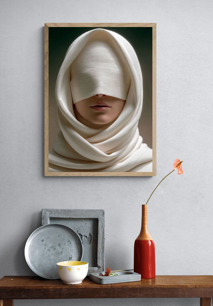 Veiled Woman — Fine Art Print. — room view 3