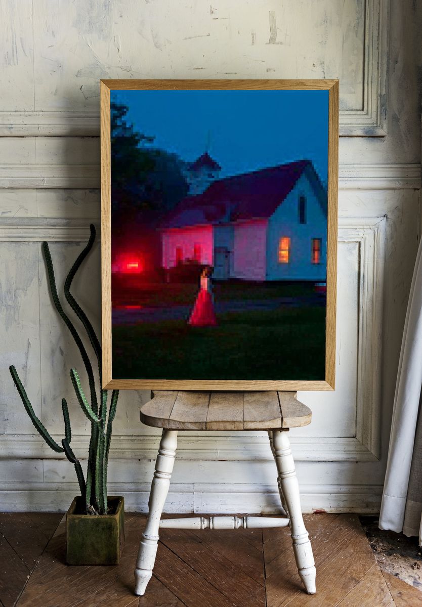 Moonlit House at Dusk Poster. — room view 1