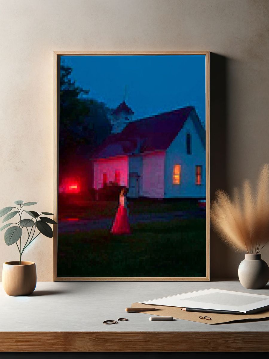 Moonlit House at Dusk Poster. — room view 2