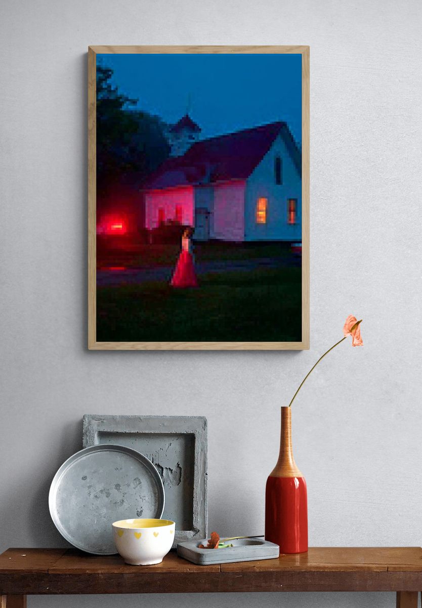 Moonlit House at Dusk Poster. — room view 3