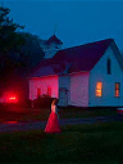 Moonlit House at Dusk Poster. poster print