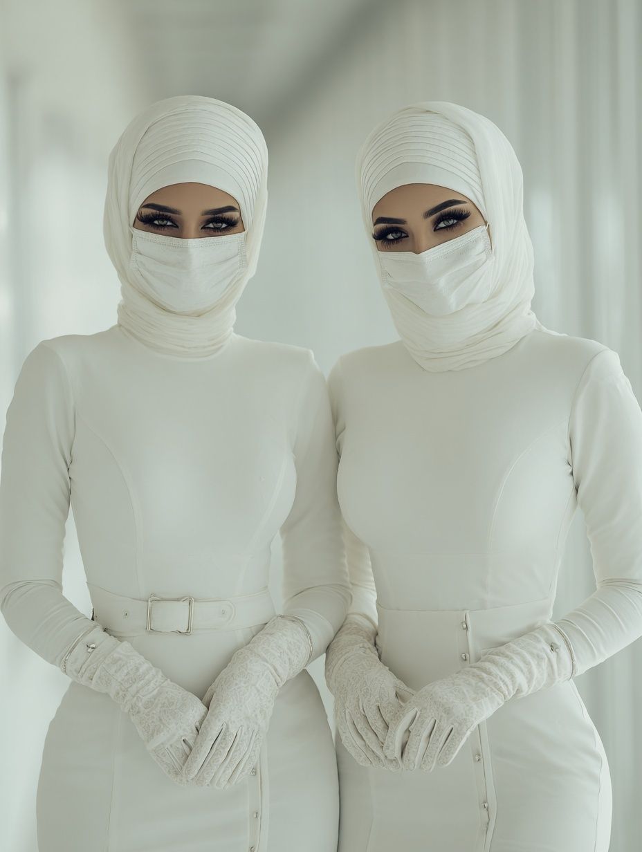 Elegant Twin Portrait Poster. poster — photography art