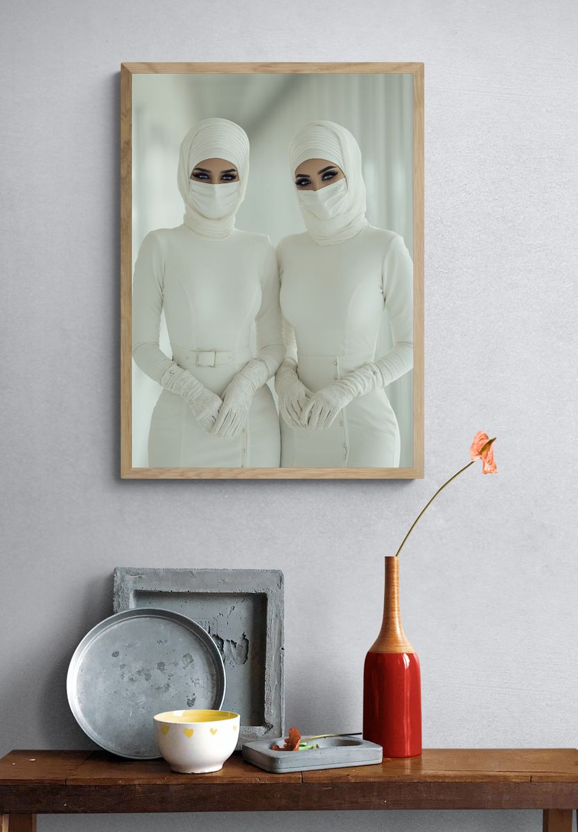 Elegant Twin Portrait Poster. — room view 3