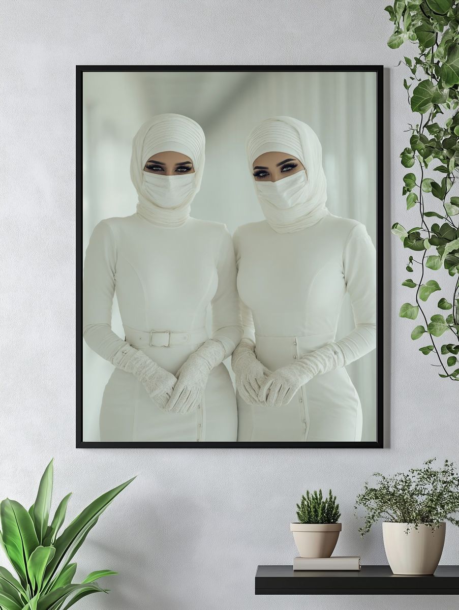 Elegant Twin Portrait Poster. — room view 4