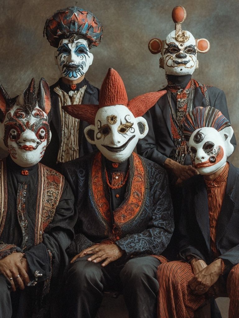 Masked Performers — Fine Art Print. poster detail