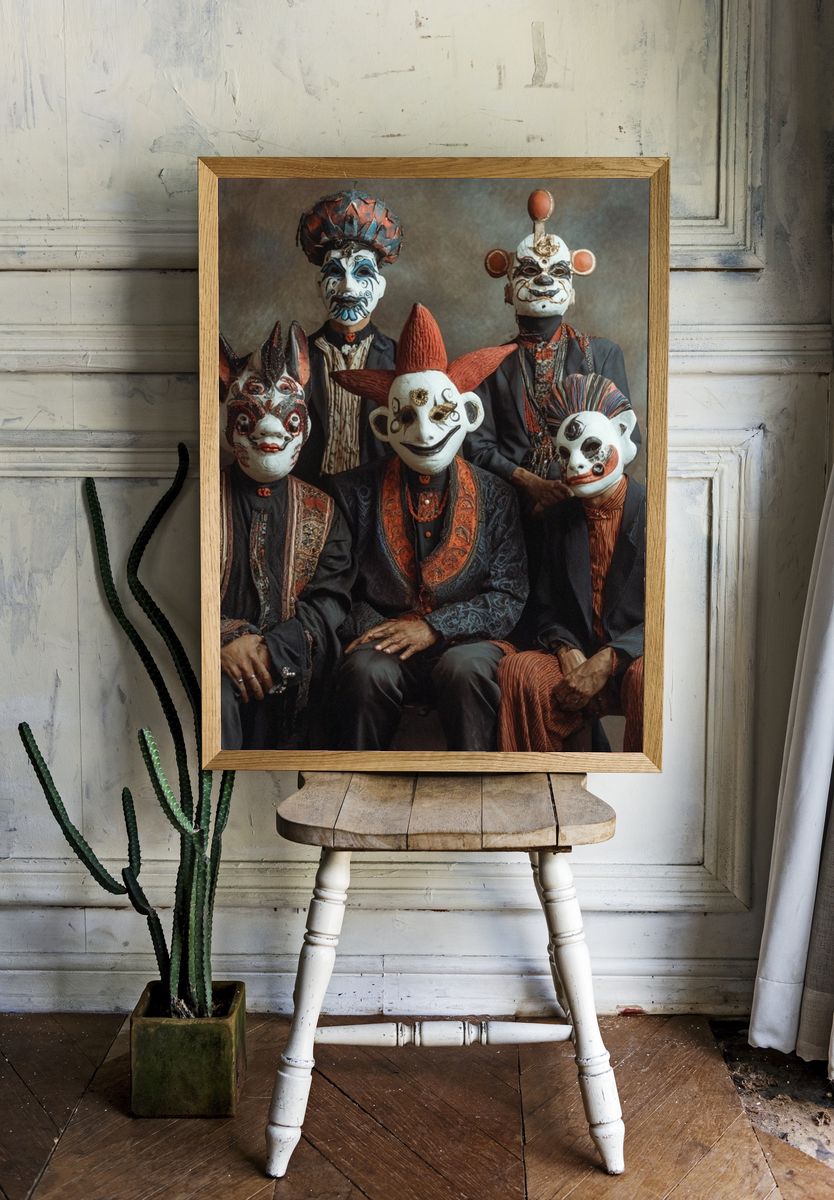 Masked Performers — Fine Art Print. — room view 1