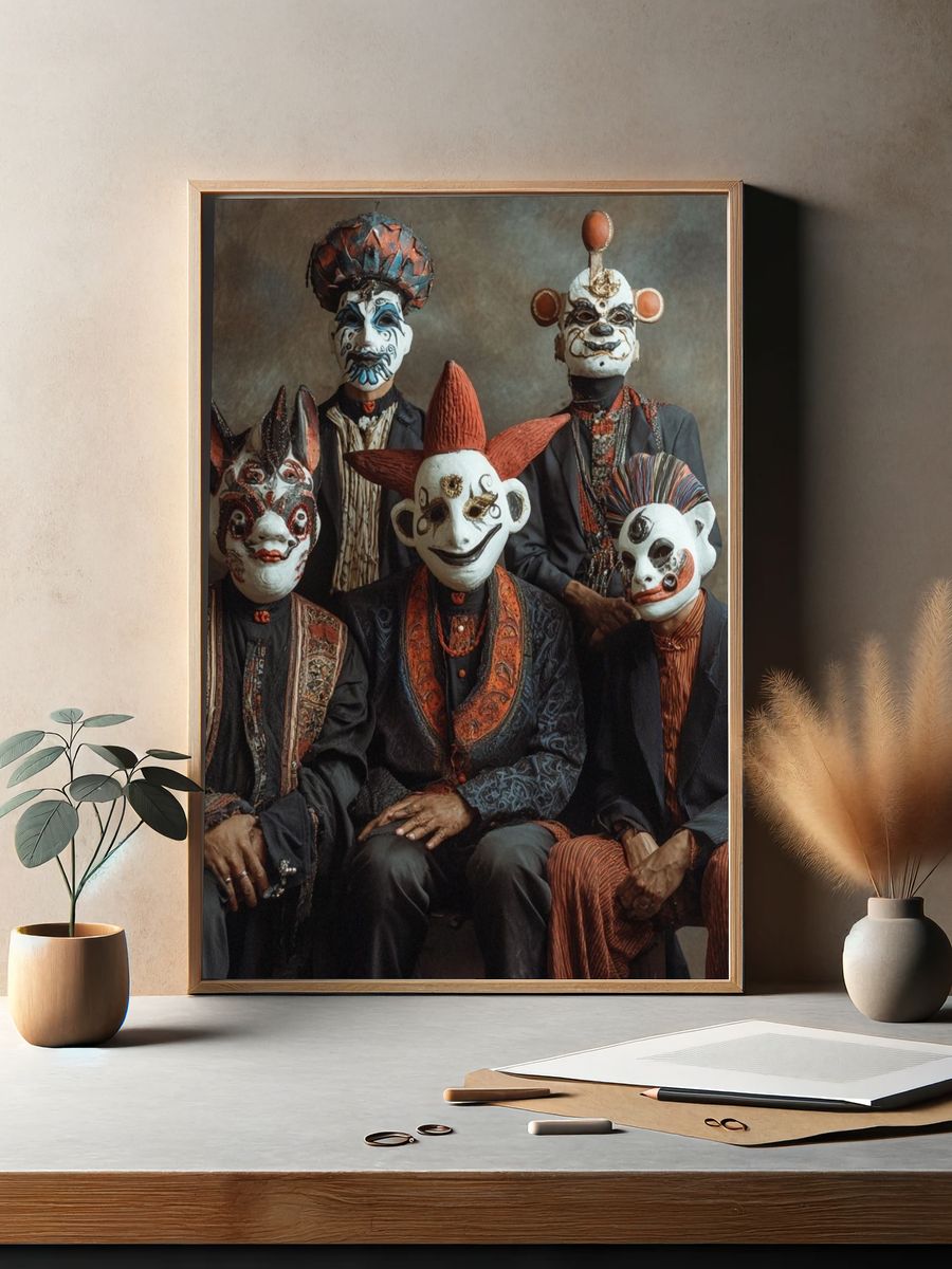 Masked Performers — Fine Art Print. — room view 2