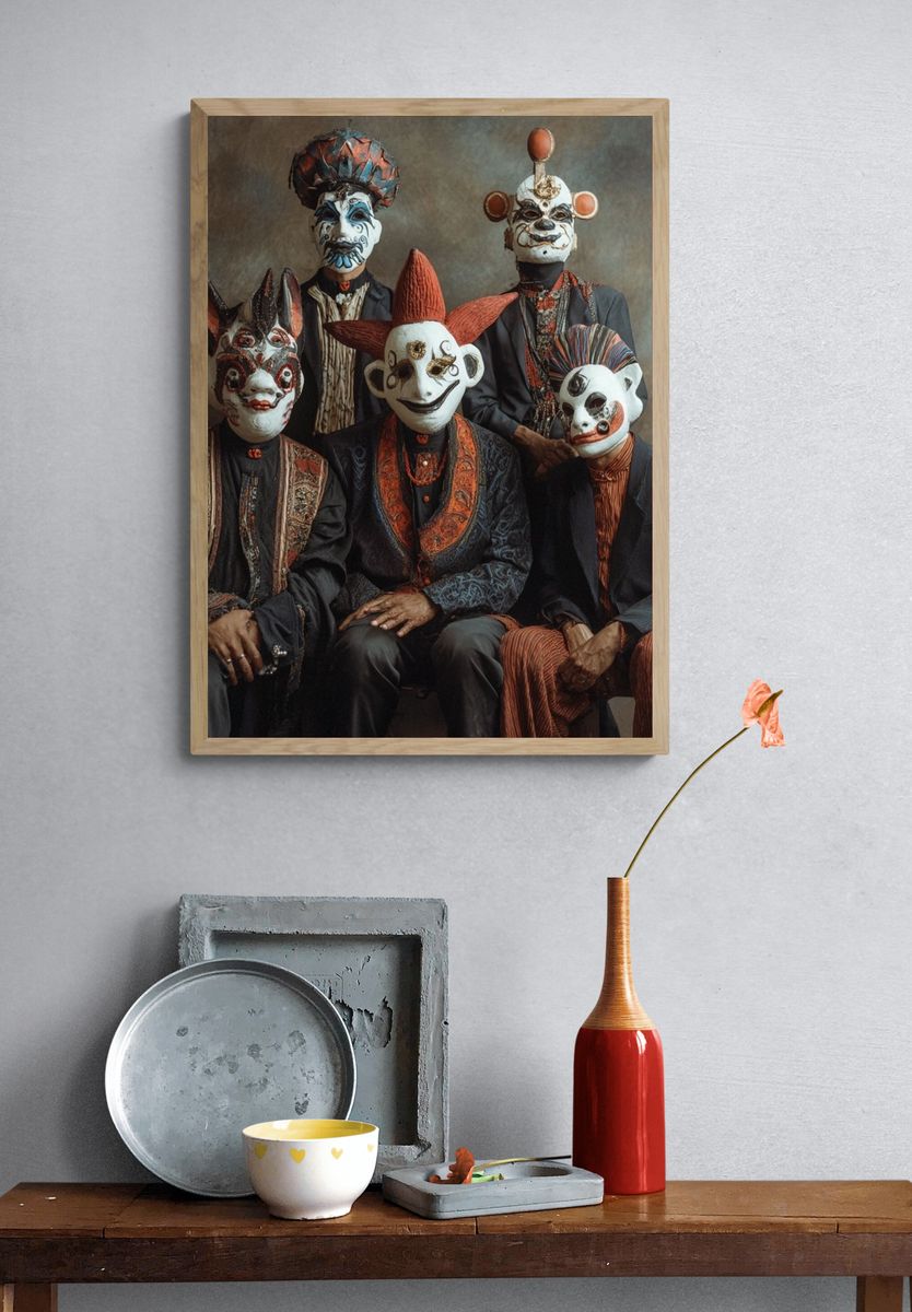 Masked Performers — Fine Art Print. — room view 3