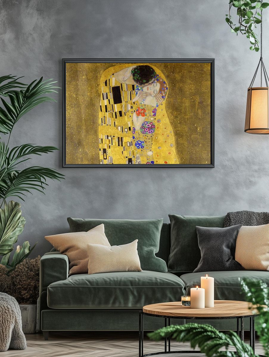 Klimt Kiss wallpaper, desktop background. — room view 4